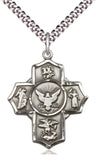 Five Way Cross Navy Necklace
