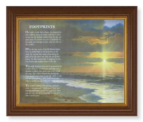Footprints 8x10 Textured Artboard Dark Walnut Frame