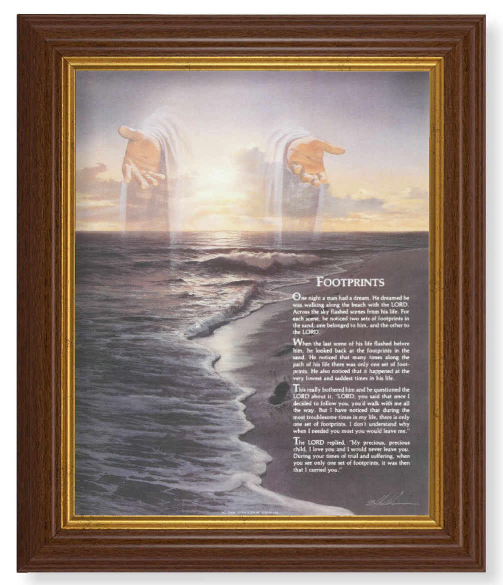 Footprints 8x10 Textured Artboard Dark Walnut Frame