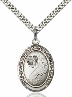 Footprints In The Sand Cross Pendant