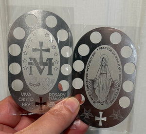 Miraculous Medal One-Decade Rosary Card, Stainless Steel