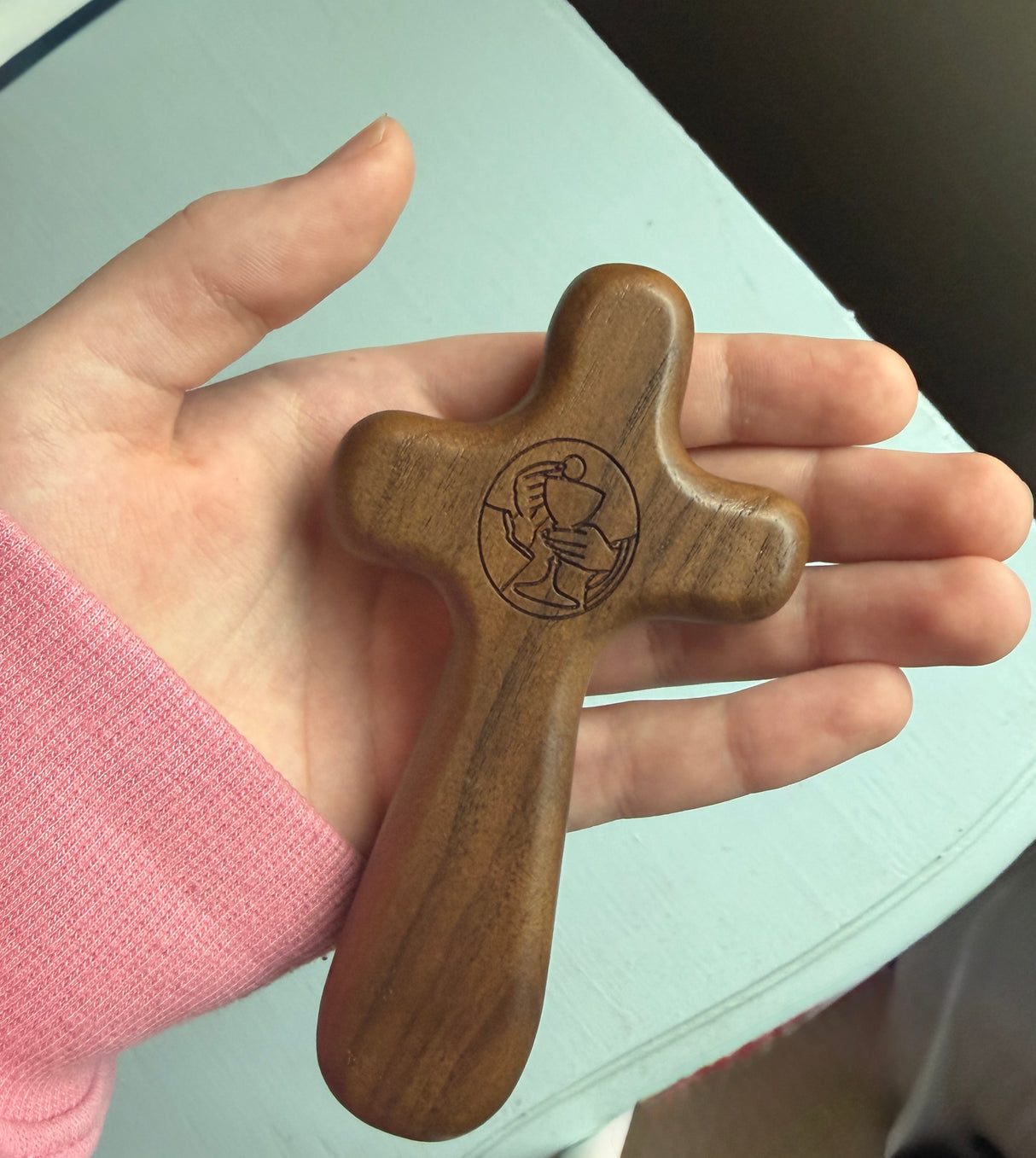 5 Inch Eucharist Hand Cross with Magnetic Base - First Communion Gift