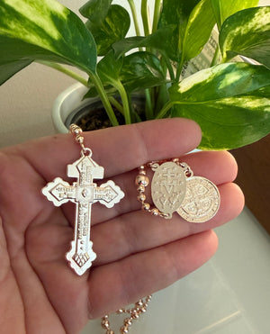 St. Benedict Copper Plated Battle Rosary