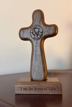 5 Inch Eucharist Hand Cross with Magnetic Base - First Communion Gift