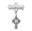 Baby Irish Celtic Cross Godchild Pin, Sterling Silver