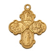 Child's Small Four-Way Medal Necklace, Gold Over Sterling Silver