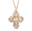 Lightweight Large Four-Way Medal Necklace, Gold Over Sterling Silver