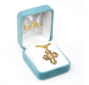 Lightweight Large Four-Way Medal Necklace, Gold Over Sterling Silver