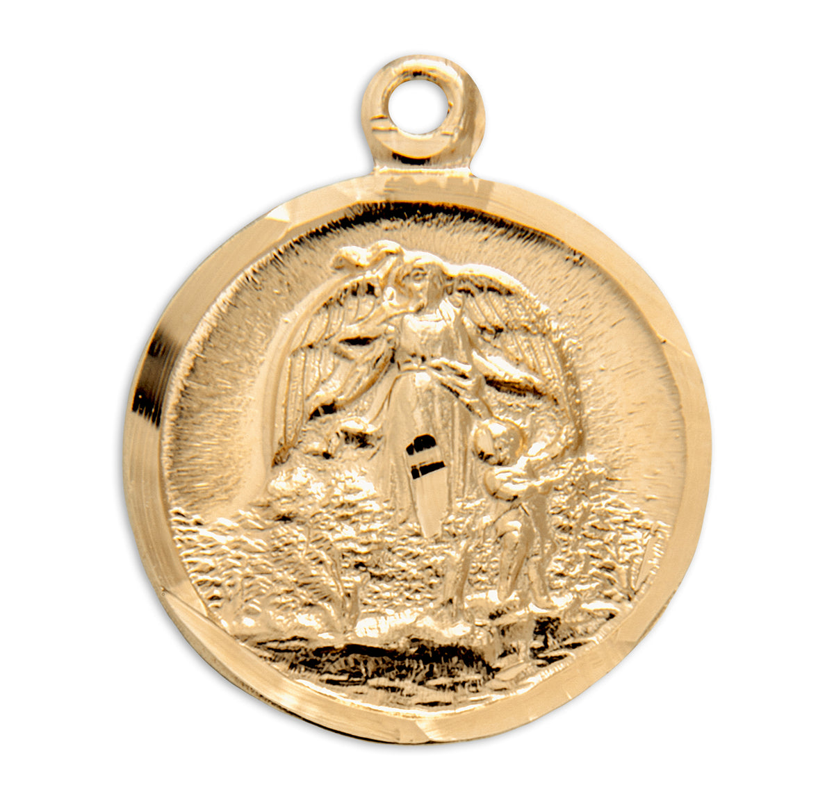 Guardian Angel Medal Necklace, Gold Over Sterling Silver