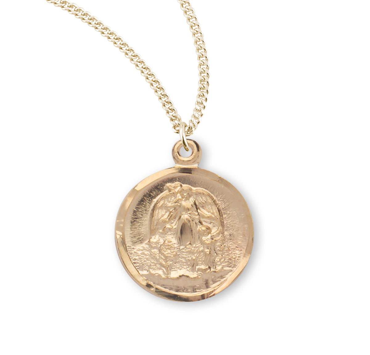 Guardian Angel Medal Necklace, Gold Over Sterling Silver
