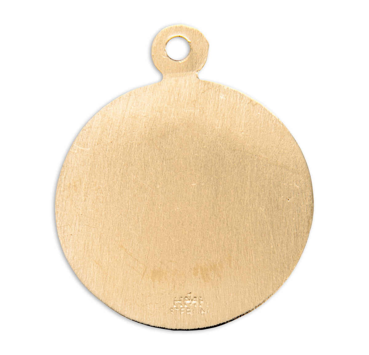Medium Holy Baptism Round Medal Necklace, Gold Over Sterling Silver