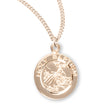 Medium Holy Baptism Round Medal Necklace, Gold Over Sterling Silver