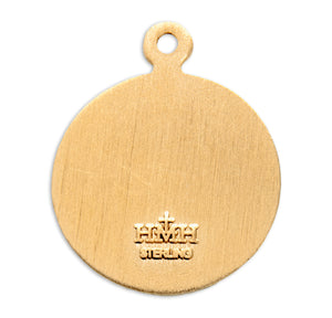 Guardian Angel Small Round Pendant Necklace, Gold Over Sterling Silver