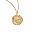 Guardian Angel Small Round Pendant Necklace, Gold Over Sterling Silver