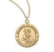 Saint Michael Round Medal Necklace, Gold Over Sterling Silver