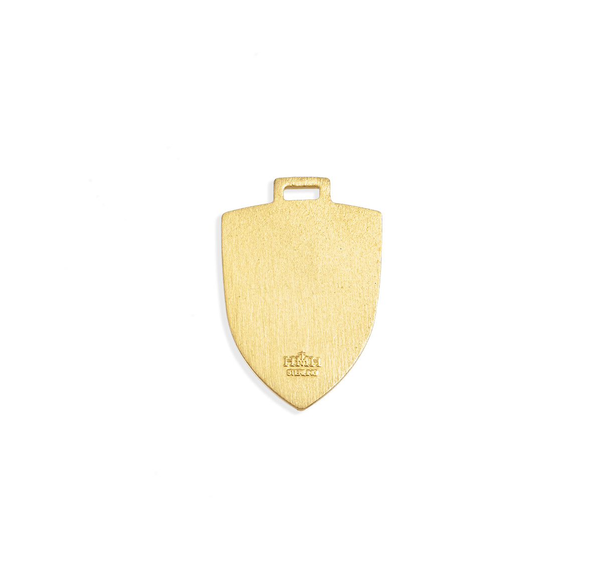 Medium Arched Saint Michael Shield Medal Necklace, Gold Over Sterling Silver