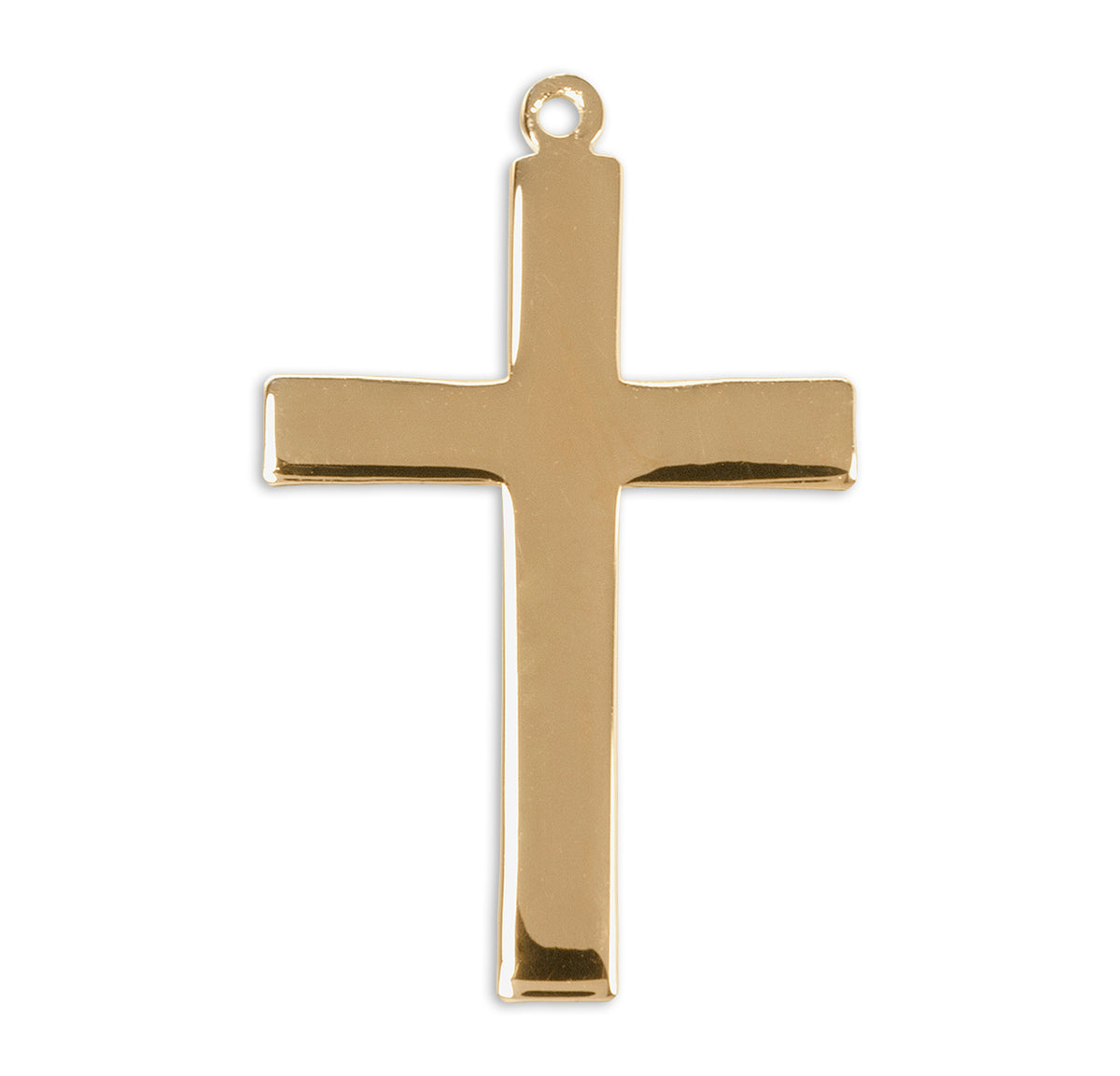 High Polished Cross Necklace, Gold Over Sterling Silver