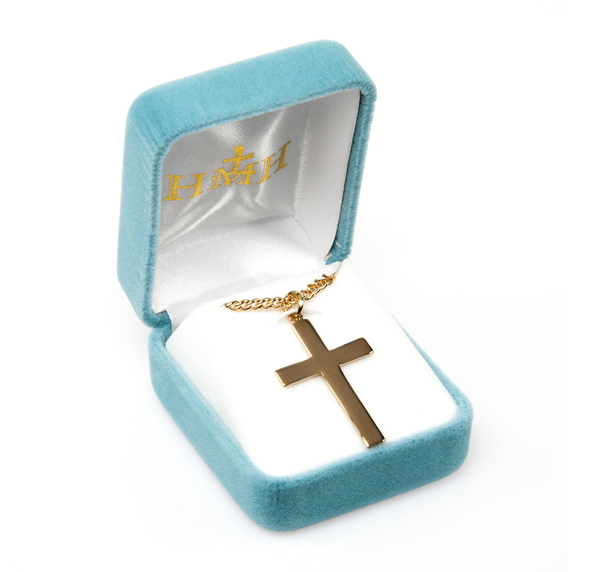High Polished Cross Necklace, Gold Over Sterling Silver