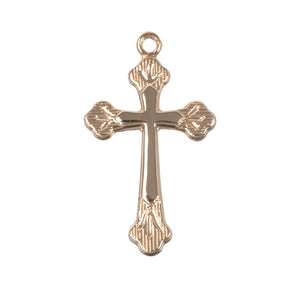 Flared Cross Necklace, Gold Over Sterling Silver