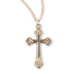 Flared Cross Necklace, Gold Over Sterling Silver