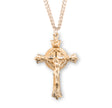 Fine Detailed Crucifix Necklace, Gold Over Sterling Silver