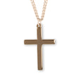 Plain Cross Necklace, Gold Over Sterling Silver