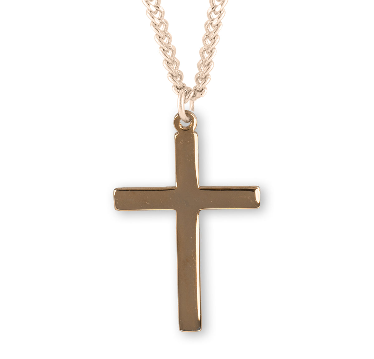 Plain Cross Necklace, Gold Over Sterling Silver