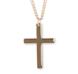 Plain Cross Necklace, Gold Over Sterling Silver