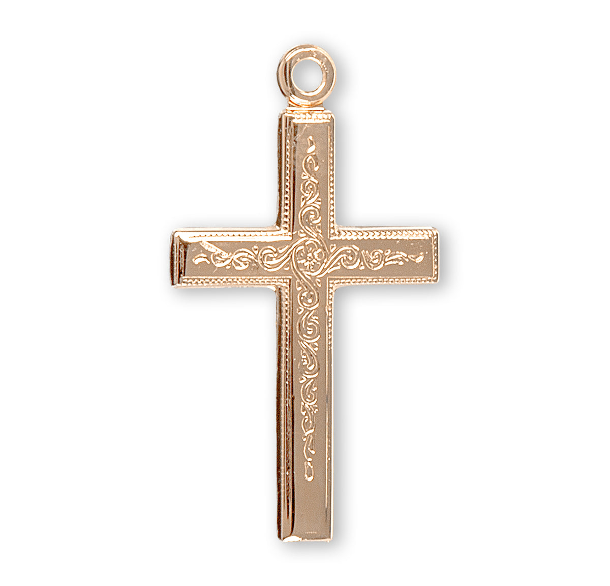 Vine Cross Necklace, Gold Over Sterling Silver