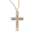 Floral Cross Necklace, Gold Over Sterling Silver