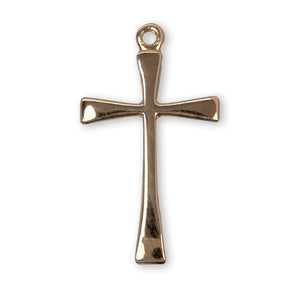 Tapered Cross Necklace, Gold Over Sterling Silver