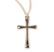 Tapered Cross Necklace, Gold Over Sterling Silver