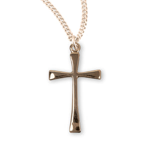Tapered Cross Necklace, Gold Over Sterling Silver