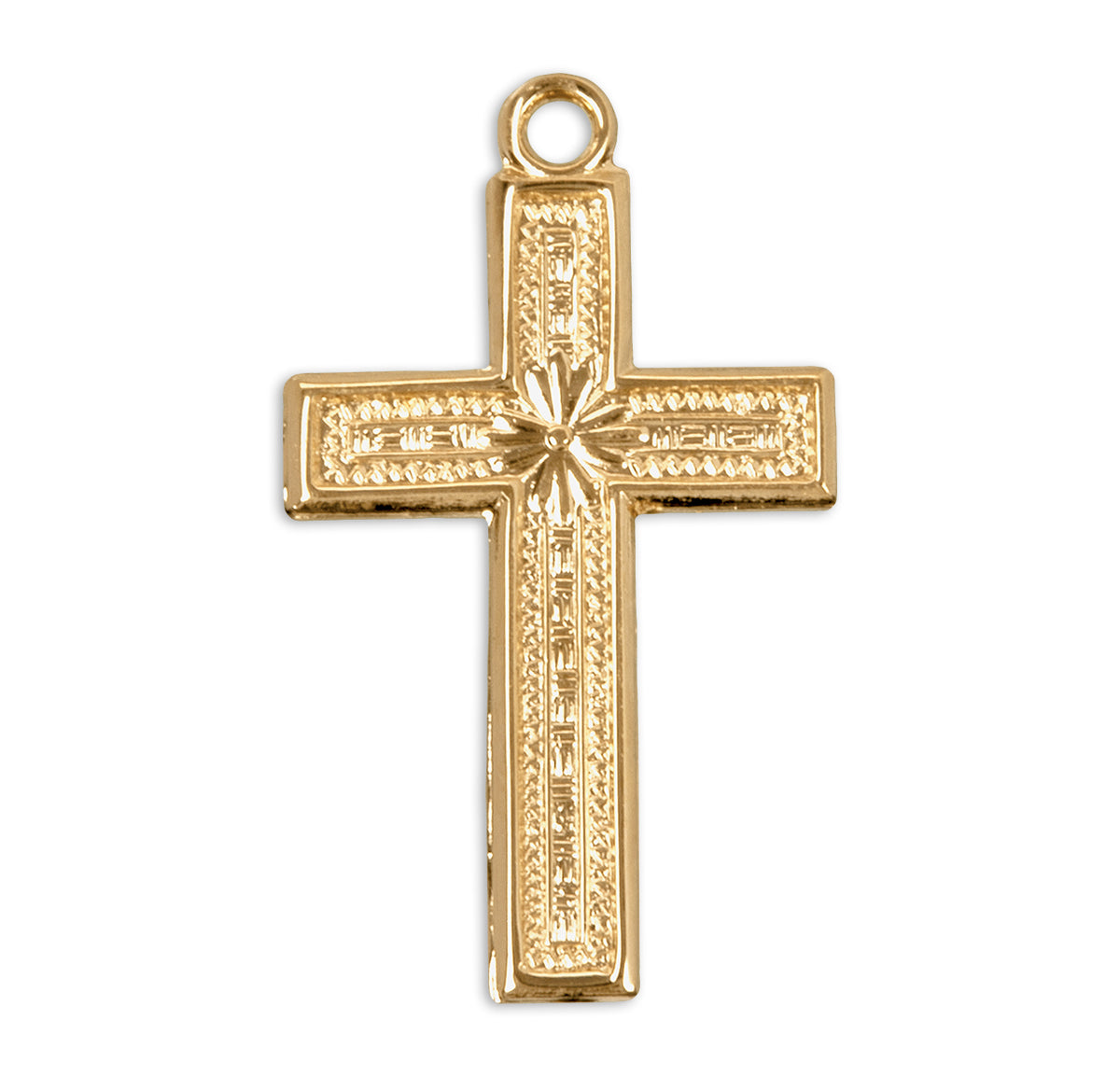 Medium Simple Cross Necklace, Gold Over Sterling Silver