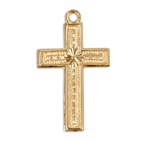 Medium Simple Cross Necklace, Gold Over Sterling Silver