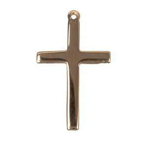 Flat High Polish Cross Necklace, Gold Over Sterling Silver