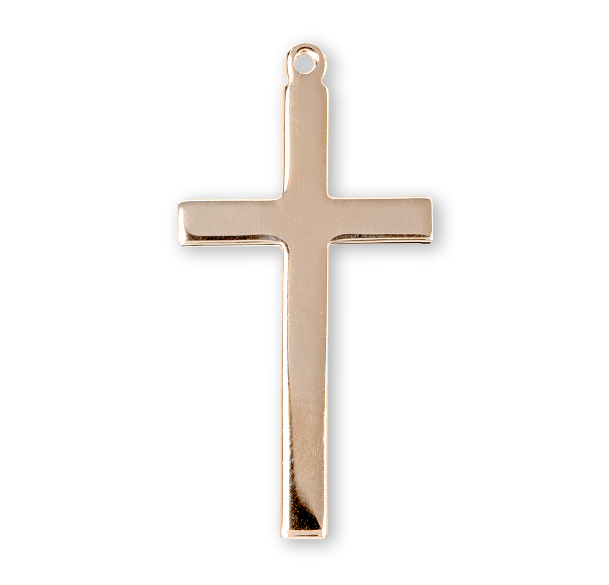 Extra Large High Polish Cross Necklace, Gold Over Sterling Silver