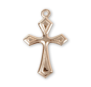 Large Fancy Cross Necklace, Gold Over Sterling Silver