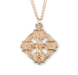 Large Irish Celtic Cross Necklace, Gold Over Sterling Silver