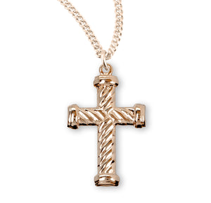 Twist Cross Necklace, Gold Over Sterling Silver