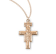 San Damiano Crucifix Necklace, Gold Over Sterling Silver