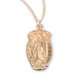 Large Our Lady of Guadalupe Medal Necklace, Gold Over Sterling Silver