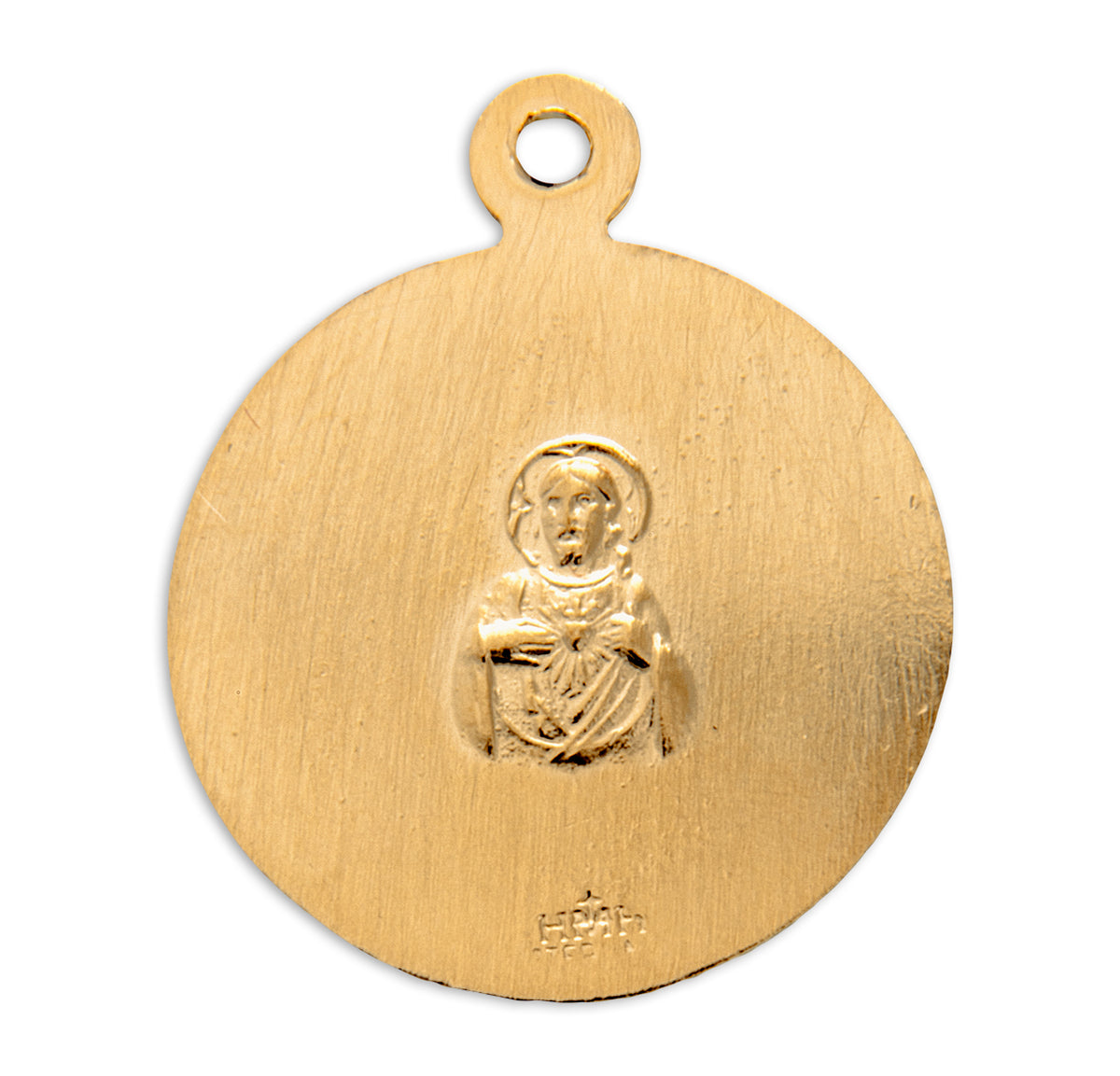 Holy Scapular Round Double-Sided Medal Necklace, Gold Over Sterling Silver