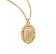 Our Lady of Guadalupe Oval Medal Necklace, Gold Over Sterling Silver