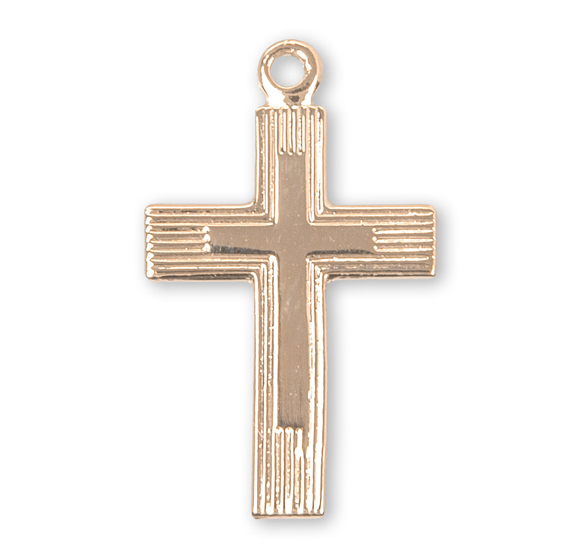 Engraved Cross Necklace, Gold Over Sterling Silver