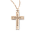 Engraved Cross Necklace, Gold Over Sterling Silver