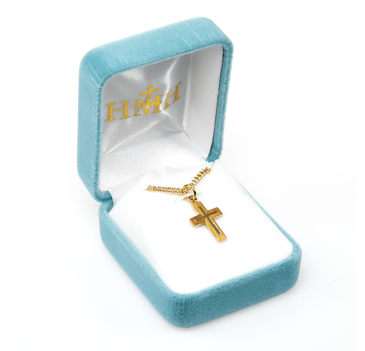 Engraved Cross Necklace, Gold Over Sterling Silver