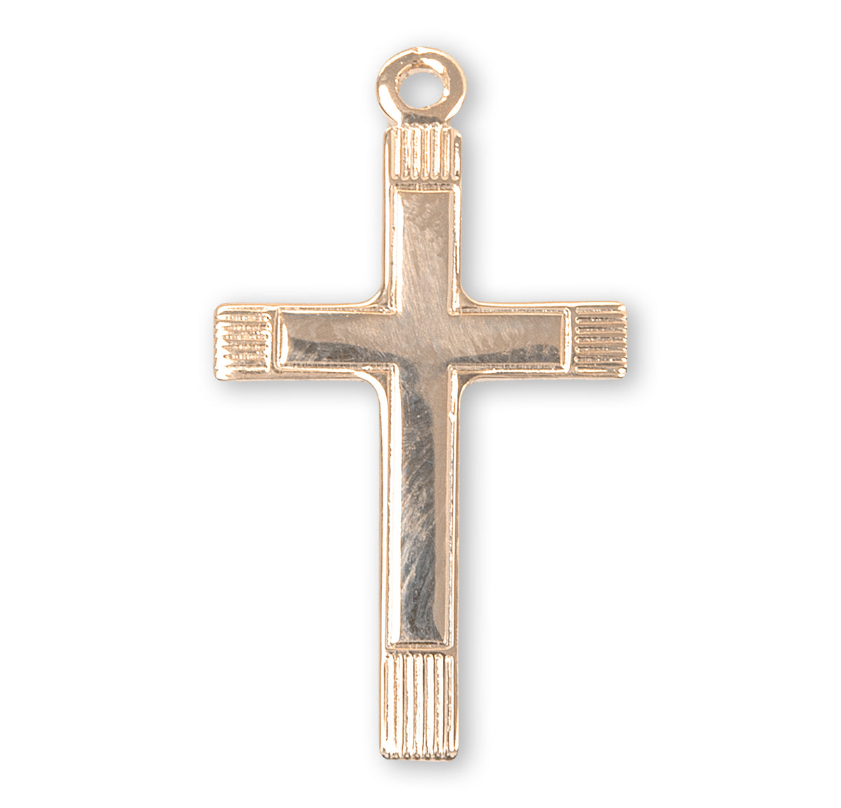 Lightweight Large Fancy Cross Necklace, Gold Over Sterling Silver