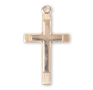 Lightweight Large Fancy Cross Necklace, Gold Over Sterling Silver