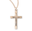 Lightweight Large Fancy Cross Necklace, Gold Over Sterling Silver